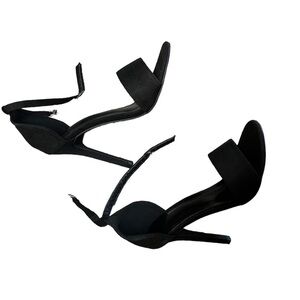 Black high heel strappy stiletto career or club wear. Size US 7.5 EU 38